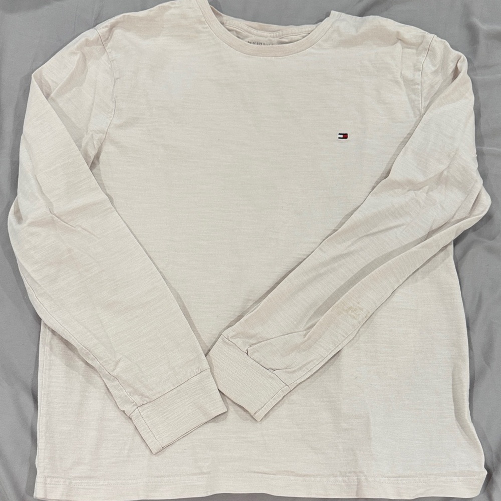 Tommy Hilfiger Men's Off-White Long Sleeve Tee